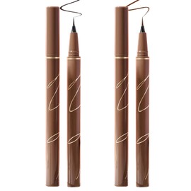 2PCS Waterproof Liquid Eyeliner Pen Set – Smudge-Proof, Long-Lasting & Quick-Dry Korean Eye Liner for Precise, Smooth Application – Buildable Formula for Eye Makeup – Classic Black & Natural Brown