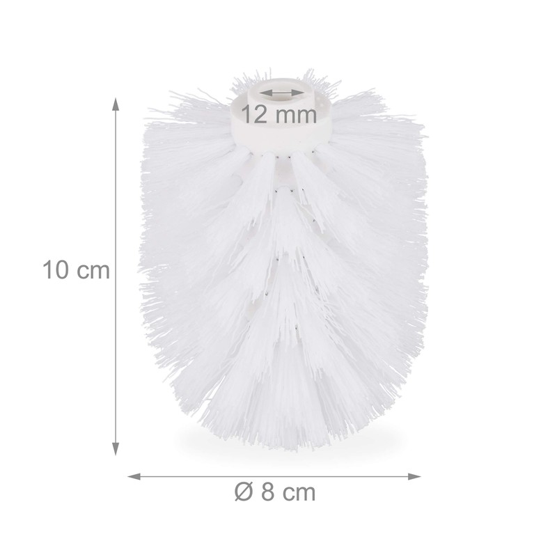 Relaxdays, White Replacement Brush Head for Toilet Brush, Set of