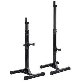 Yaheetech 2PCS Adjustable 44-70 Inch Squat Rack Portable Utility Home Gyms Workout Weight Dumbbell Racks Stands for Exercise & Fitness Strength Training