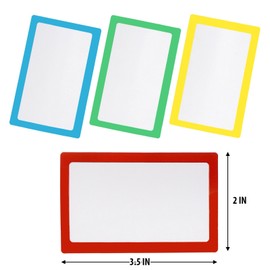 Pacific Mailer Colorful Plain Name Tag Sticker Labels [200 Labels, 3 1/2" x 2 1/4"]