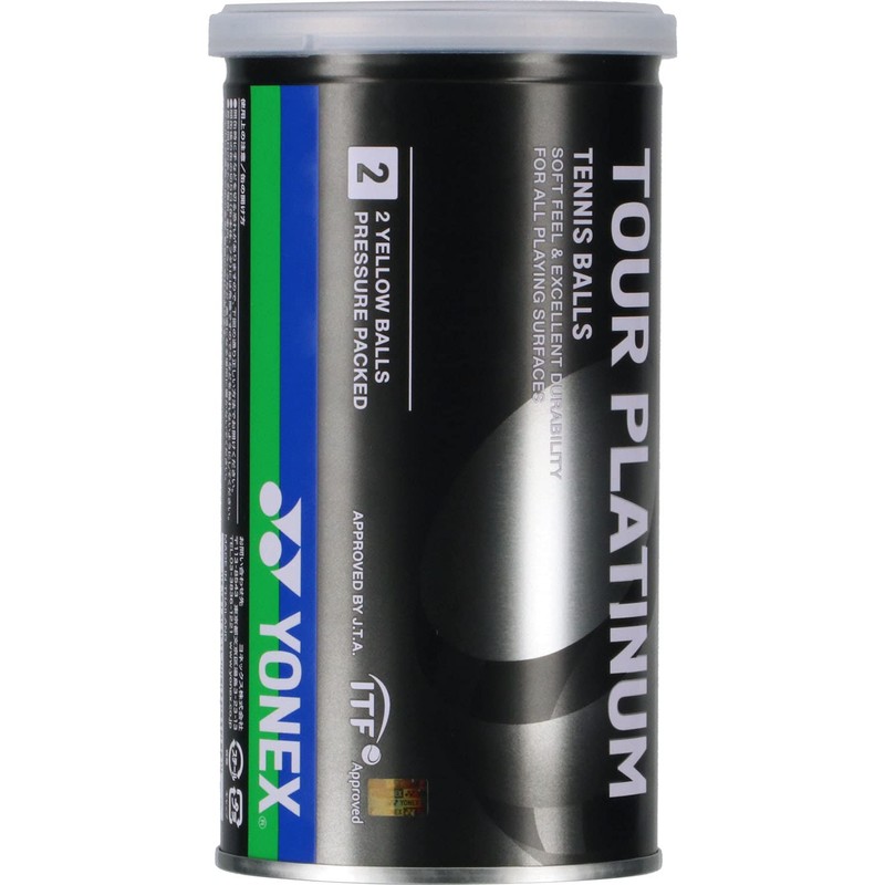 Yonex TB-TPL2 Tennis Balls, Tour Platinum, 2 Balls, 1 Can,