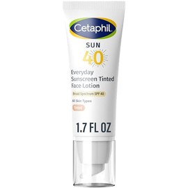 Cetaphil - Protector solar facial mineral tintado, SPF 40, piel sensible, 1.7 fl oz