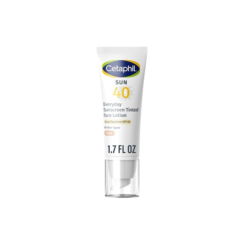 Cetaphil - Protector solar facial mineral tintado, SPF 40, piel