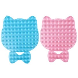 TNSRAY Pack of 2 Soft Cat Brush, Massage Corner for Cats, Cat Brush Wall Corner, Cat Self Groomer, Cat Loves Corner Brush, Cat Toy with Catnip, for Massage, Tickling Fur Removal