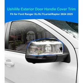 Door Rearview Mirror Cover Trim Fit for 2024 2025 Ford Ranger XL XLT Lariat Raptor Truck, Door Side Rear View Mirror Full Coverage Cover Cap Protection Exterior Decoration Accessories(Chrome)