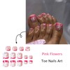 Pink French Press on Toenails Short Square Fake Toe Nails