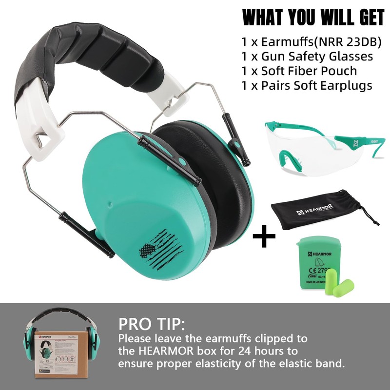 HEARMOR 3-in-1 Gun Range Ear and Eye Protection Safety Equipment