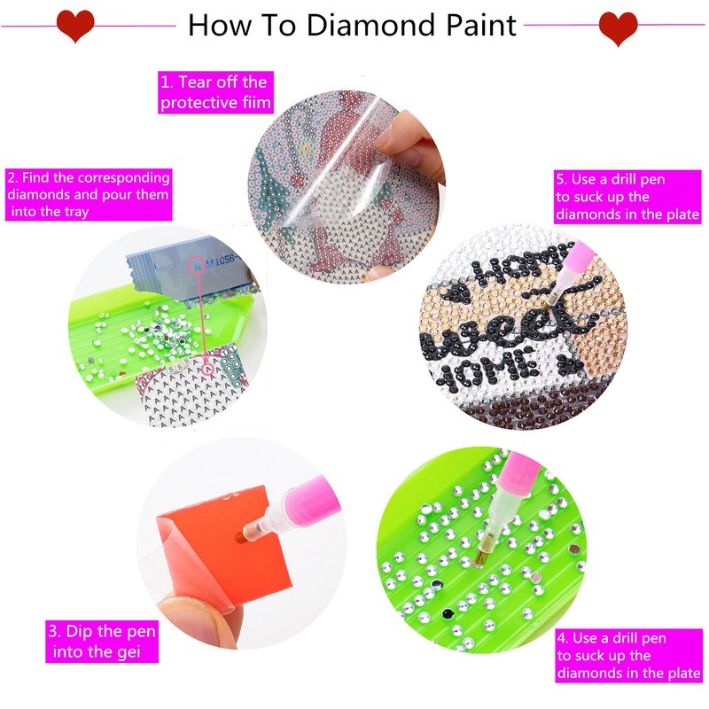 8Pcs Rhinestone Painting Coasters Assorted Style Strong Stickiness Odourless Coaster