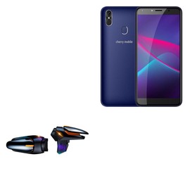 BoxWave Gaming Gear Compatible with Cherry Mobile Flare J2 Max - Touchscreen QuickTrigger Auto, Trigger Buttons Autofire Gaming Mobile FPS - Jet Black