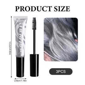 Hair Colour Grey Pack of 3 Grey Hair Colour Silver Grey Natural Hair Colour Silver Grey Natural Hair Dye Cream Suitable for All Hair Types, Long-Lasting Colour, Unisex, 14 ml/Tube