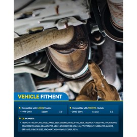 PHILTOP Front and Rear Catalytic Converter Kit Direct-Fit Replacement For 2000-2004 Avalon 3.0L, 1999-2001 ES300 3.0L - OE Replace# OE 16130, 16396, 641204 Stainless Steel Direct-Fit (EPA Compliant)