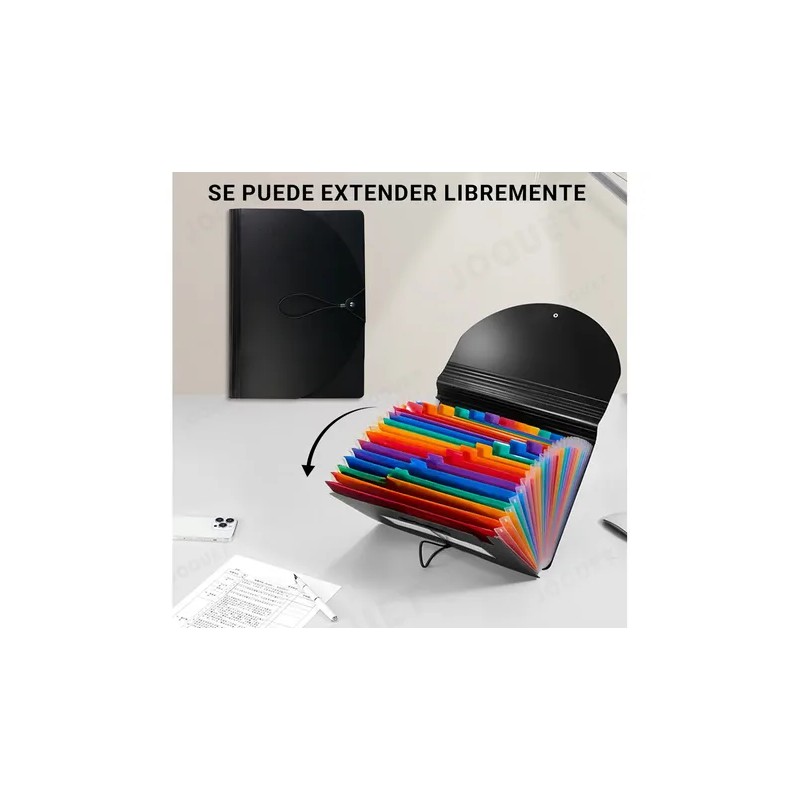 Carpeta Archivadora Acordeón Portátil Con 24 Bolsillos