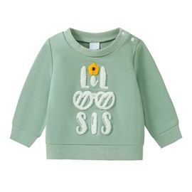SOLOYEE Toddler Baby Girl Clothes Big Sis Little Sister Matching Outfit Girls Fall/Winter Long Sleeve Letter Print Sweatshirt
