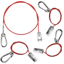 Set of 4 Car Tear-Off Ropes for Trailers and Caravans, 1 Metre x Diameter 2.5 mm Steel Cable with Clevis Hook and Pin Bolt Carabiner Brake Cable Breakaway Rope Trailer Accessories 250 kg Breaking Load