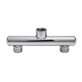 Double Shower Head Manifold Brushed Nickel
