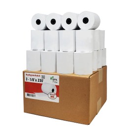 (30 Coreless Rolls - 50 GSM) 3 1/8 x 230 Thermal Paper Receipt Rolls fits all Clover POS Cash Register Printers for TSP500 TSP600 TSP 700 TSP2000 CT S300 from BuyRegisterRolls