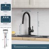 FORIOUS Black Kitchen Faucet with Pull Down Sprayer, High Arc