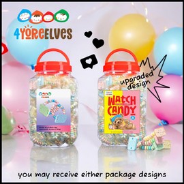 90 Candy Bracelet Watches Individually Wrapped, Taste Nostalgia with our Playful and Delicious Candy Jewelry, Perfect for Party Favors, Goody Bags and Birthdays, by 4YoreElves, Pack of 90 x 0.42oz