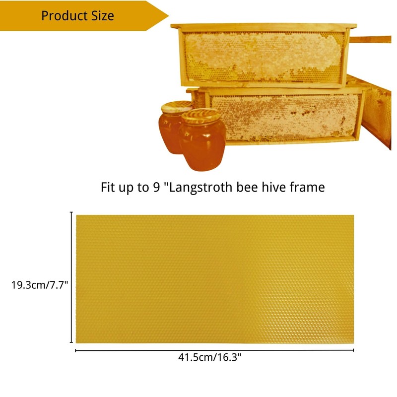Bee Wax Foundation for Bee Frames, 15 Pcs Bee Foundation