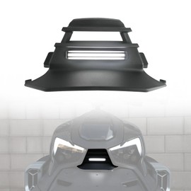 LUXEMOTO Front Center Fairing with Accent Light for Can Am Ryker, Black Center Front Fairing for Ryker 600, 900, Rally Edition Accessories 2019-2024, Illumination/Protection(Replace #705013110)