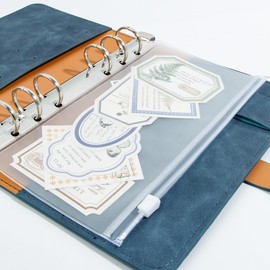 A6 Löcher Binder Taschen,20 PCS PVC Dokumententasche A6 Abheftbar Wasserdichter Kunststoff Budget Binder Taschen 6-Loch Bindertaschen Transparent Loseblatt Taschen für Büro Schreibwaren