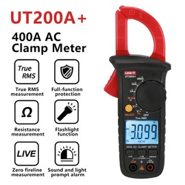 UT200A+ Digital Clamp Meter AC/DC 600V Voltage Clamp Multimeter True RMS and Held Amper Meter Current Clamp Pincers