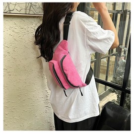 Bauchtasche Damen Stylisch, Handmade Cord Bodybag Crossbody Bag Hipbag für Damen, Herren, Unisex (Rosa, Kord)