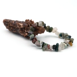 Miracles Minéraux Baroque Chip Bracelet - Natural Stone - French Craftsmanship - Over 80 Choices, Stone wrist circumference: 17-18 cm