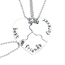MXXGMYJ Friendship Necklaces for 3 Best Friends Birthday Christmas Gifts, Bff Necklace for 3 Matching Heart Necklaces for Best Friends