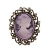 Vintage Style Bronze Steel Cameo Brooch, 4 cm, Acrylic