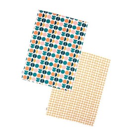 Dexam Retro Spot Recycled Cotton Set of 2 Tea Towels - Teal