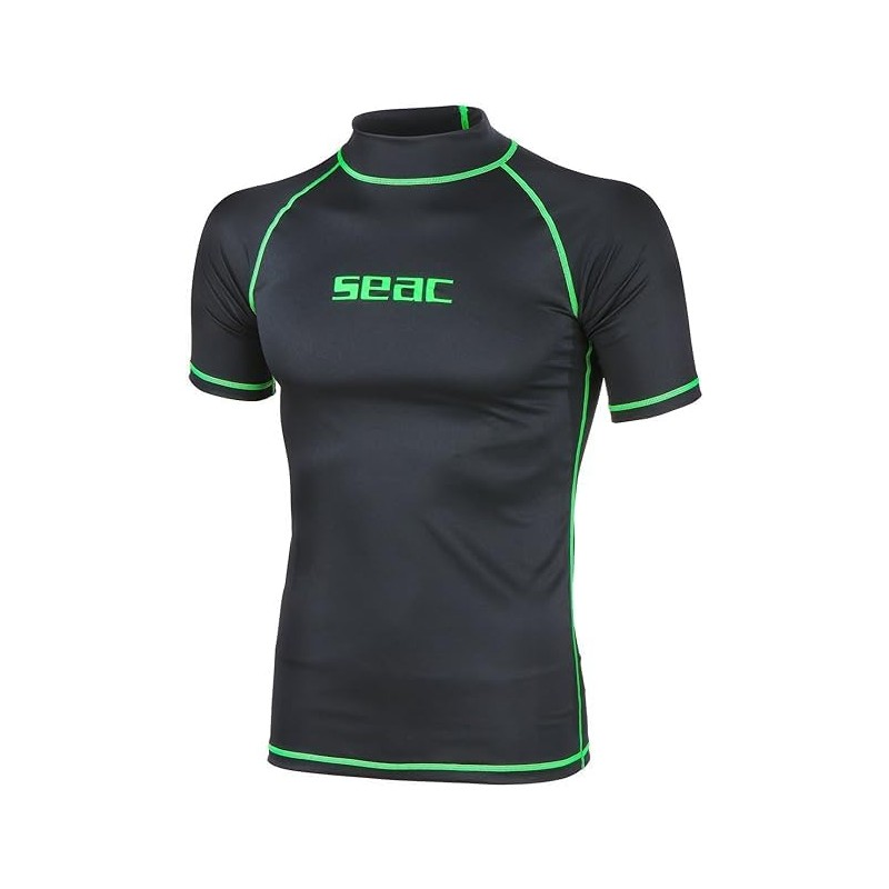 SEAC Men's Rash Guard T Black, Short Sleeve, Sun Protection