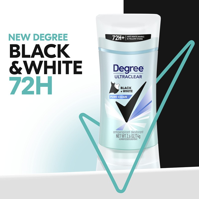 Degree Antiperspirant for Women Protects from Deodorant Stains Pure Clean
