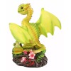 Fantasy Green Thumb Yellow Starfruit Dragon Statue Fairy Garden Collectible