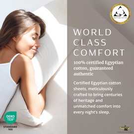THREADS OF EGYPT 100% Egyptian Cotton Sheets Queen Size | 400 Thread Count | CEA Gold Seal Certified | Ultra Soft | Cooling for Hot Sleepers | 18" Deep Pocket | Queen Size [Grey]
