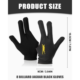 KGDUYC 8 pieces billiard gloves, 3 finger cue gloves, billiard gloves, billiard snooker cue gloves, unisex, stretchy, for billiard accessories