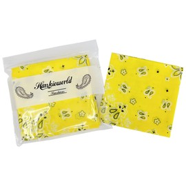 HankieWorld Bandanas for Men and Women Soft Handfeel Square Dould Sided Printing,6 Pack Fine Cotton Bandanna Scarf（3 Pack-Yellow Tie Dye）