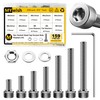 Mywish 159-Piece M6 Screw Assortment Kit, Stainless Steel Hex Socket