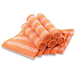 RESPEKT Microfibre Bamboo Tea Towels, Dry Cloths, Cleaning Cloths and Cleaning Cloths for the Home, Car and Much More - 10-Piece Microfibre Tea Towels Set in Orange