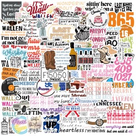 100 PCS Country Music Singer Stickers,Song Lyrics Stickers,Music Album Stickers for Fans Concerts,Country Pop Stickers Pack for Laptop,Water Bottle,Gifts for Music Lover,Adults,Kids