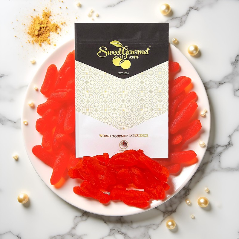 SweetGourmet Red Lobsters Gummy Chewy Candy, Raspberry Flavor, Halal, 1.5