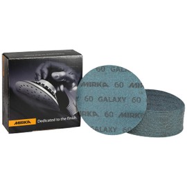 Mirka GalaxySandpaper 6 inch (150mm) - Grit 60, 50 Discs/Pack - Hook & Loop - Premium Abrasive for Epoxy Resin, Wood, Metal - Non-Clogging, Self-Sharpening Technology - Ideal for Power Sanders
