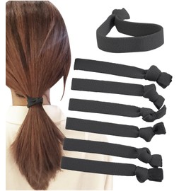 [Herbeluemily] ヘアゴム 黒 跡がつかない 髪ゴム ヘアアクセ 伸びが良い しっかりまとまる 6本セット チャコールグレー