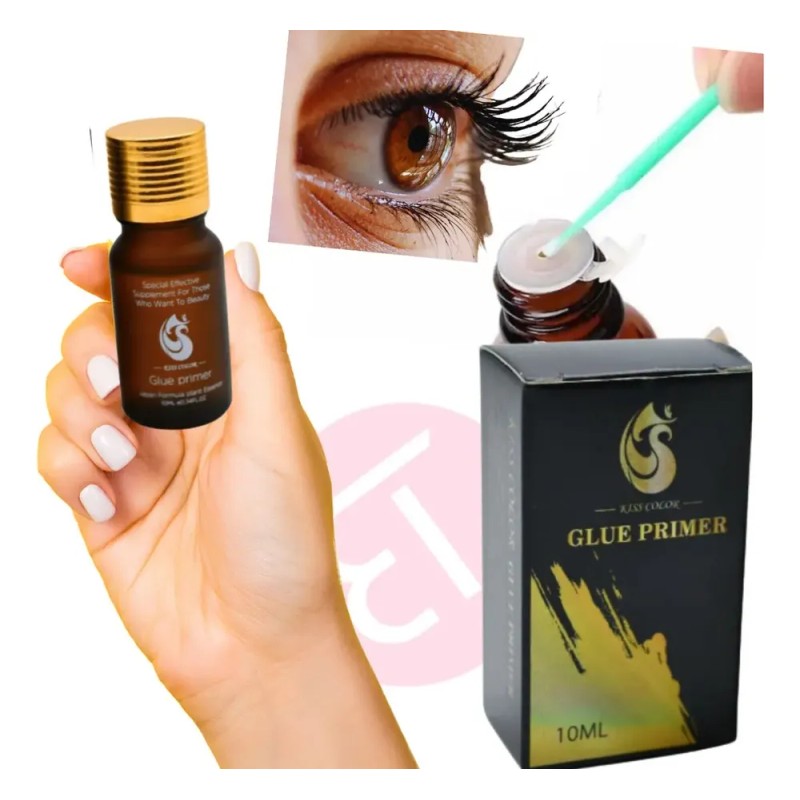 Pack Extensiones de Pestañas Sintéticas Transparente Primer Super Bonder Kiss
