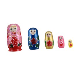 Kisangel Matryoshka Dolls Cartoon Nesting Handmade Wooden Russian Dolls for Home Decor Adorable Design Safe and Sturdy for Decorations Random Color