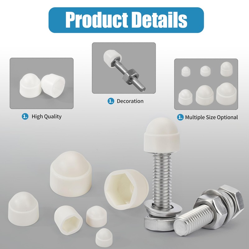 Pack of 160 Screws and Nuts Covers Screw Caps, M4