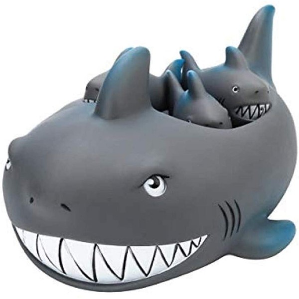 Playmaker Toys Rubber Shark Family Bathtub Pals - Floating Bath Tub Toy