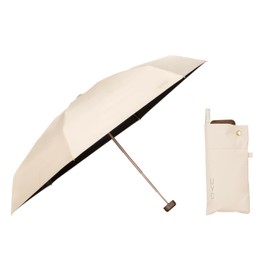 Wpc. UVO5F-024 Women's UVO Umbrella (2024), 5-Fold, UPF50+, UV Cut, 100% Heat-Shielding, Light Blocking, For Sun/Rain, Compact, Diameter 20.9" (53 cm), The Strongest Parasol, Solid Color, Beige