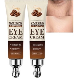 Crema de ojos con cafeína para ojeras e hinchazón, suero debajo de los ojos, Reduce las líneas finas, ilumina el tono uniforme de la piel, reafirmante antiarrugas, hidratante profundo (2 piezas)