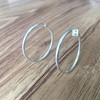 Aretes Arracadas de plata ley 925 redondas Agalea (3.0 cm)